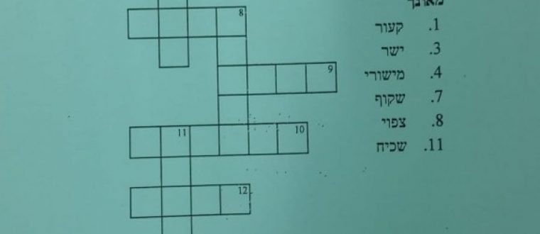 שבוע העשרה – אוצר מילים – תום אברון ודפנה גדעוני, ד’2